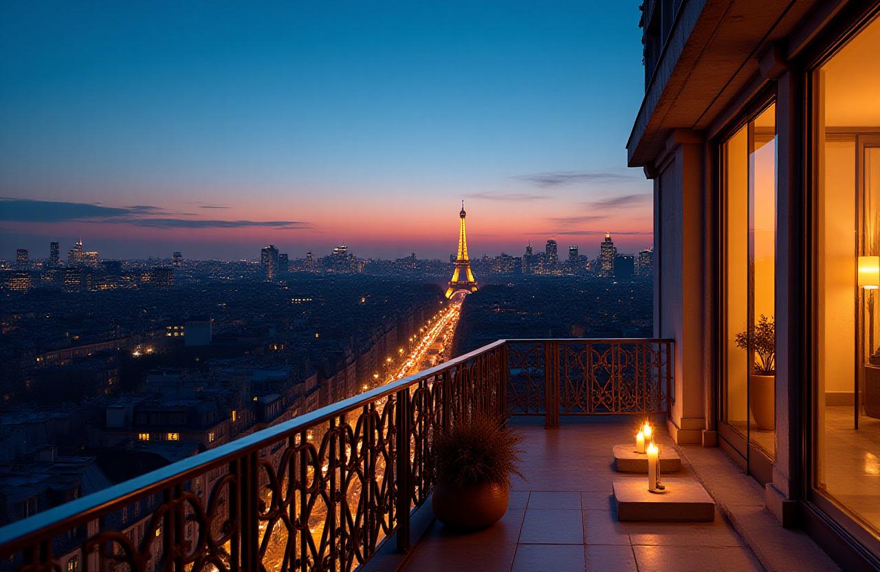 Vue panoramique de Paris depuis la terrasse de Axiom Hotel