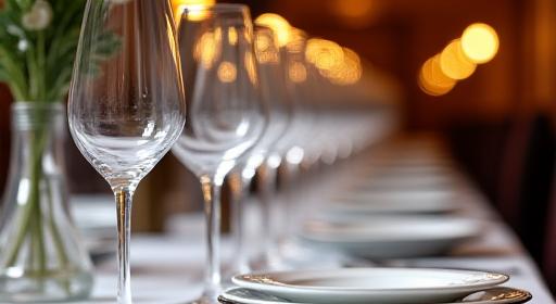 Table de restaurant gastronomique dressée